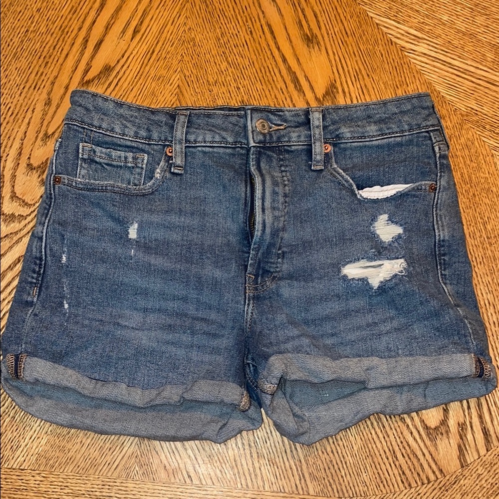 Old Navy Blue Jean Shorts Distressed High-Waisted